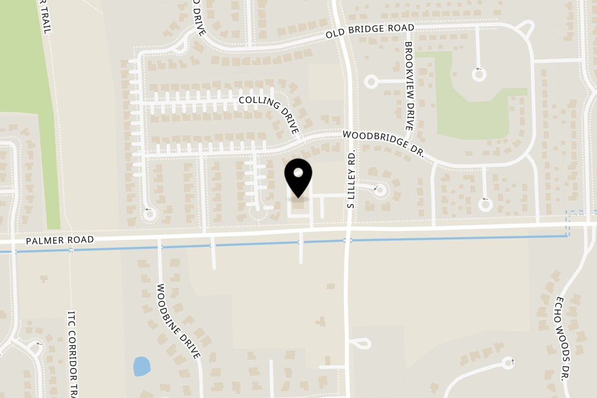 Map showing the location of Pizza Place Pizza Place - Canton on 1722 S Lilley Rd in Canton Township